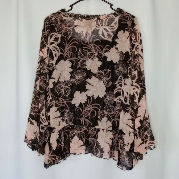 ⭐ Studio 1940 Open Front 2 pc Lightweight Cardigan Set Floral Women Plus 26/28W - Picture 2 of 10